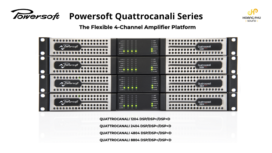 Amply Powersoft Quattrocanali – Series cục đẩy 4 kênh công suất cao, linh hoạt 7 Amply powersoft quattrocanali 1